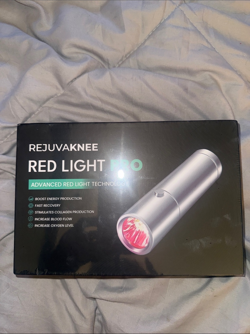 REJUVAKNEE Red Light Pro - Silver Handheld Device with Red LEDs